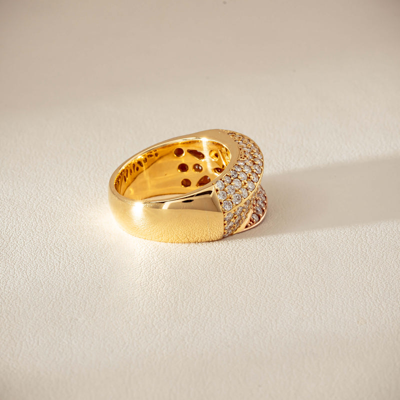 Deja Vu 18ct Bi-Tone Gold 1.70ct Diamond Crossover Ring