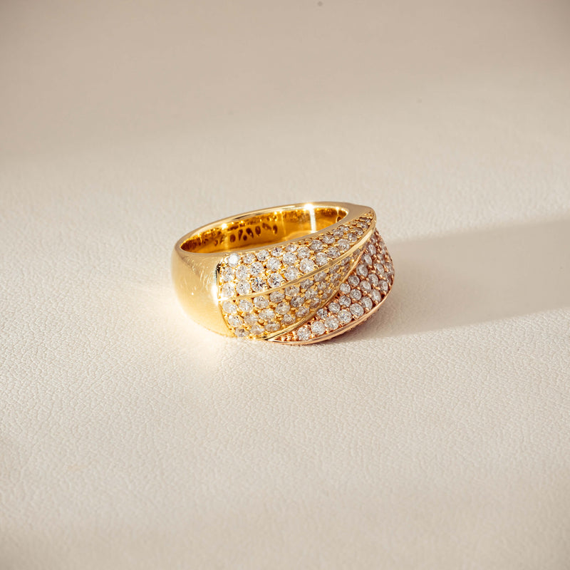 Deja Vu 18ct Bi-Tone Gold 1.70ct Diamond Crossover Ring