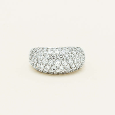 Deja Vu 18ct White Gold 2.00ct Diamond Pave Dome Ring