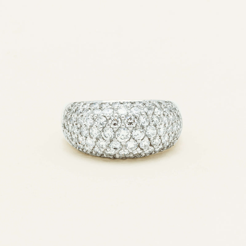 Deja Vu 18ct White Gold 2.00ct Diamond Pave Dome Ring