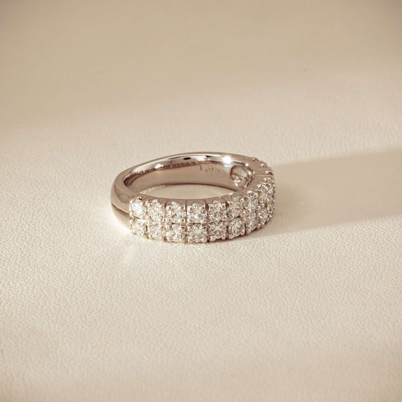 Deja Vu Platinum 1.50ct Diamond Pave-Set Ring