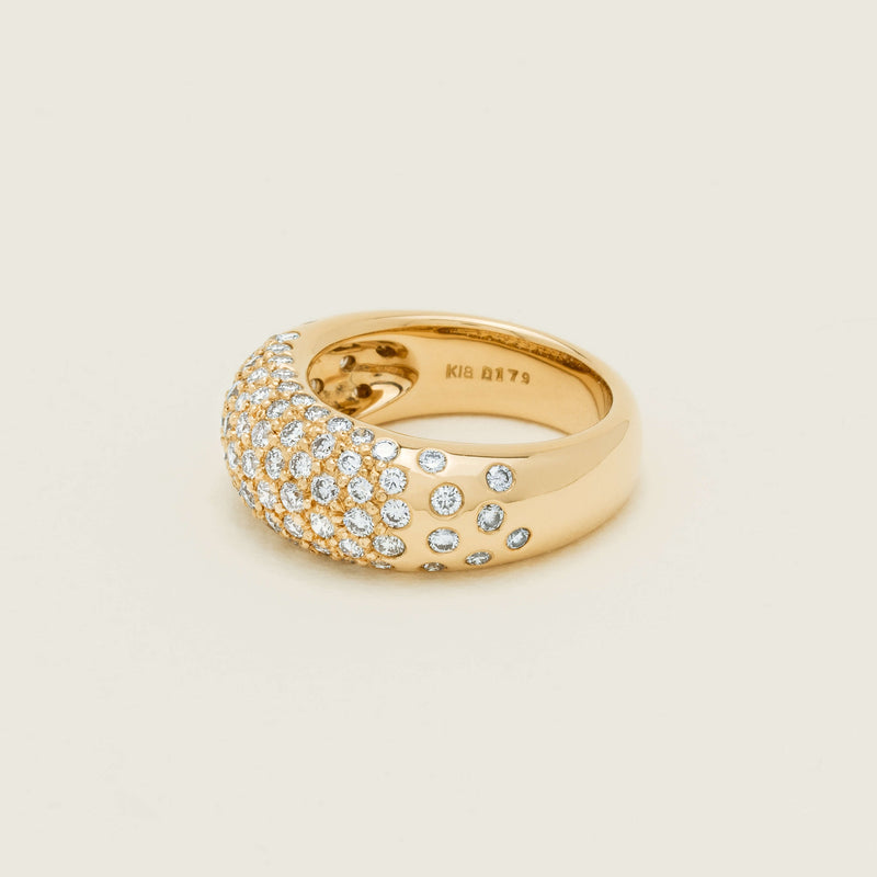 Deja Vu 18ct Yellow Gold 1.79ct Diamond Pave Dome Ring