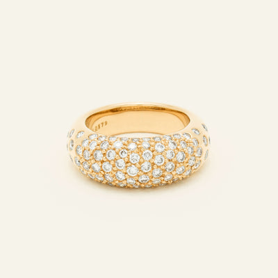 Deja Vu 18ct Yellow Gold 1.79ct Diamond Pave Dome Ring