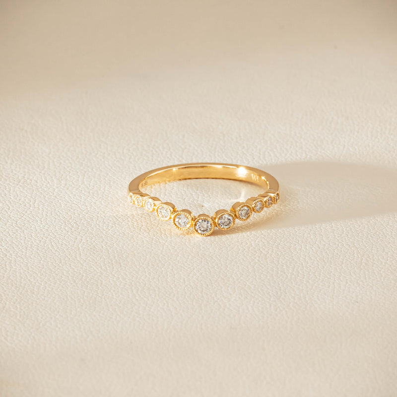 14ct Yellow Gold Diamond Bubble Band