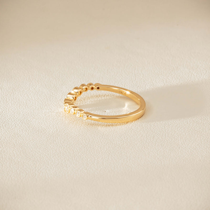 14ct Yellow Gold Diamond Bubble Band
