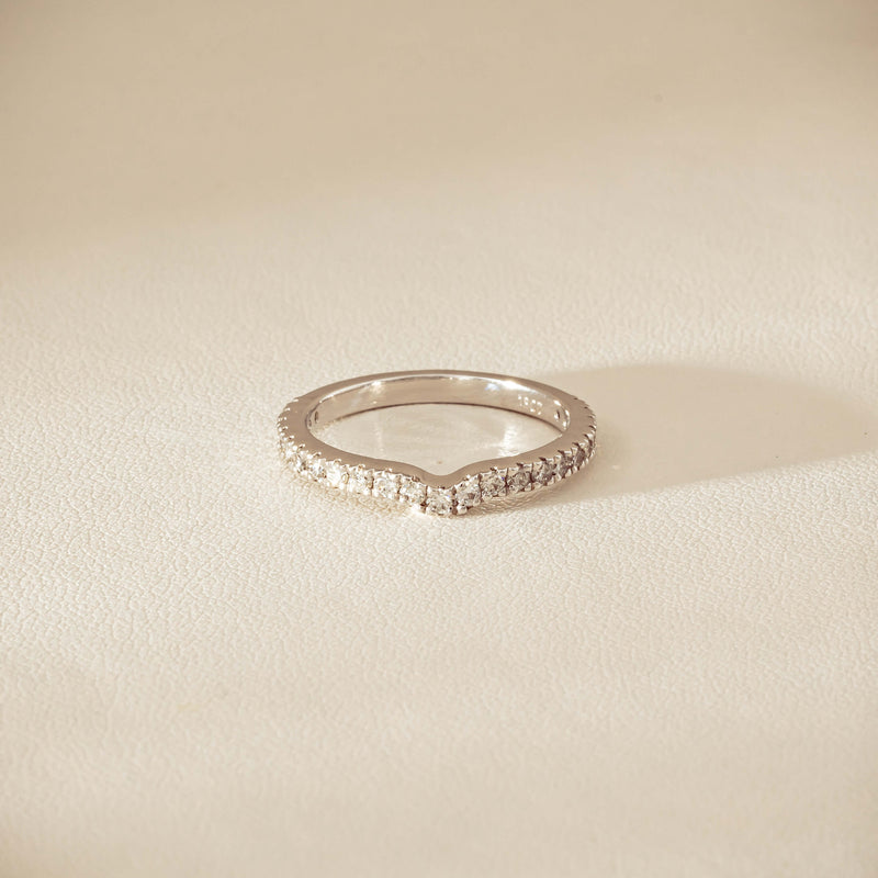 Deja Vu 18ct White Gold .46ct Diamond Curved Band - Ring - Walker & Hall