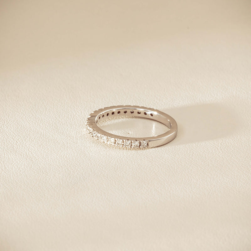 Deja Vu 18ct White Gold .46ct Diamond Curved Band - Ring - Walker & Hall