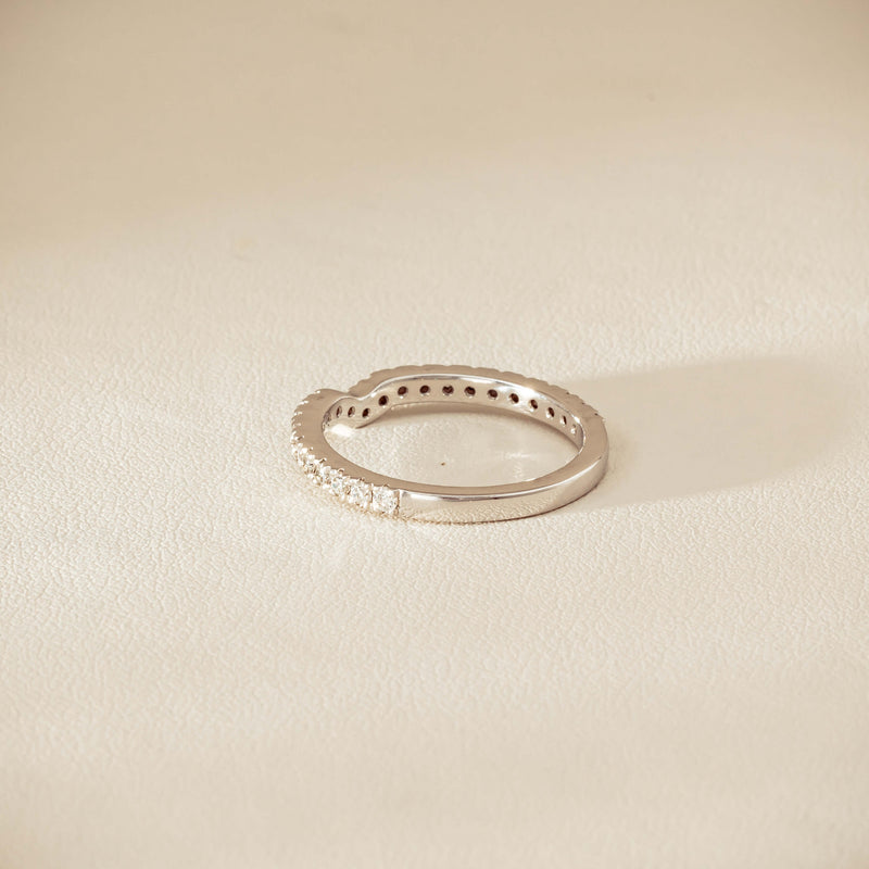 Deja Vu 18ct White Gold .46ct Diamond Curved Band - Ring - Walker & Hall