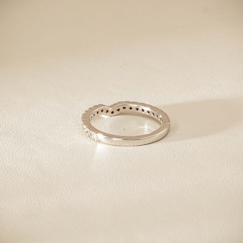 Deja Vu 18ct White Gold .46ct Diamond Curved Band - Ring - Walker & Hall