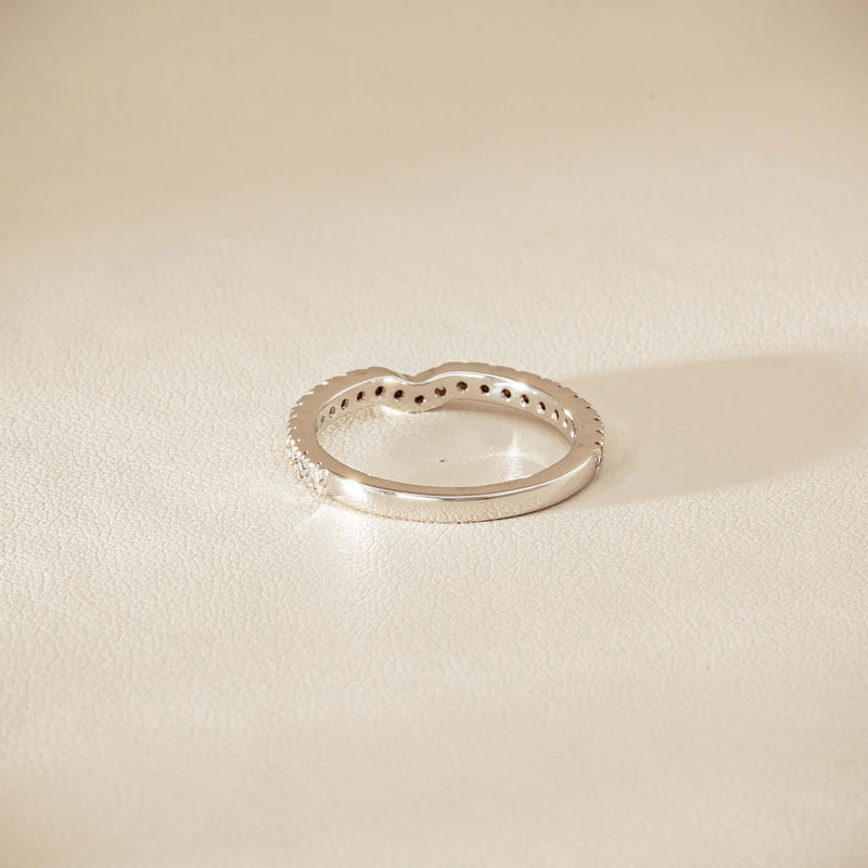 Deja Vu 18ct White Gold .46ct Diamond Curved Band - Ring - Walker & Hall