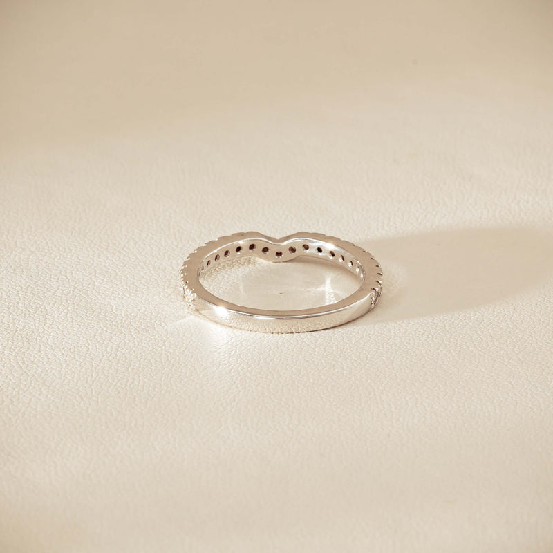 Deja Vu 18ct White Gold .46ct Diamond Curved Band - Ring - Walker & Hall