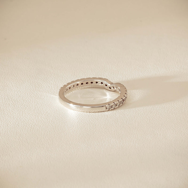 Deja Vu 18ct White Gold .46ct Diamond Curved Band - Ring - Walker & Hall
