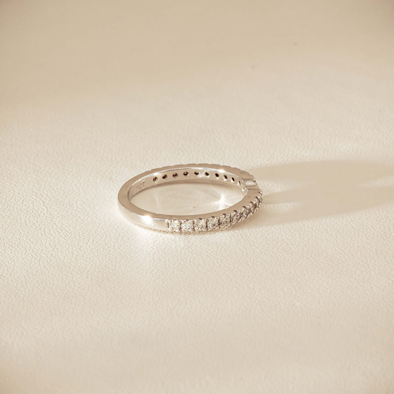 Deja Vu 18ct White Gold .46ct Diamond Curved Band - Ring - Walker & Hall