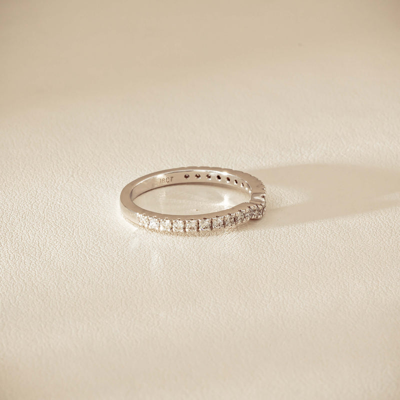 Deja Vu 18ct White Gold .46ct Diamond Curved Band - Ring - Walker & Hall