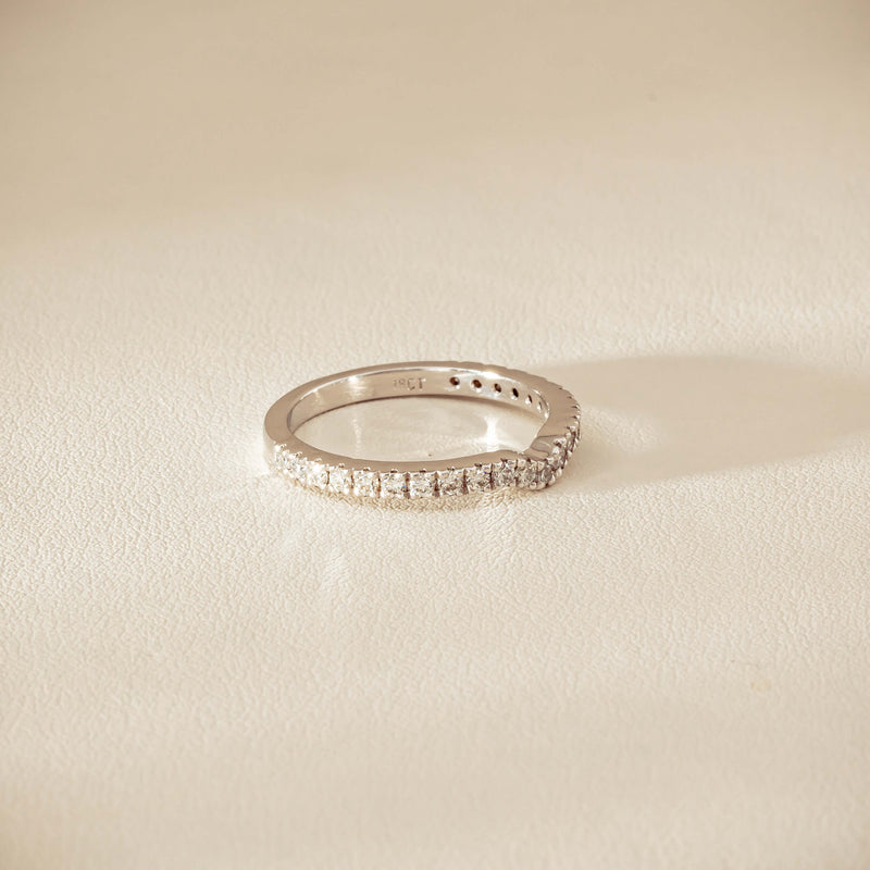 Deja Vu 18ct White Gold .46ct Diamond Curved Band - Ring - Walker & Hall