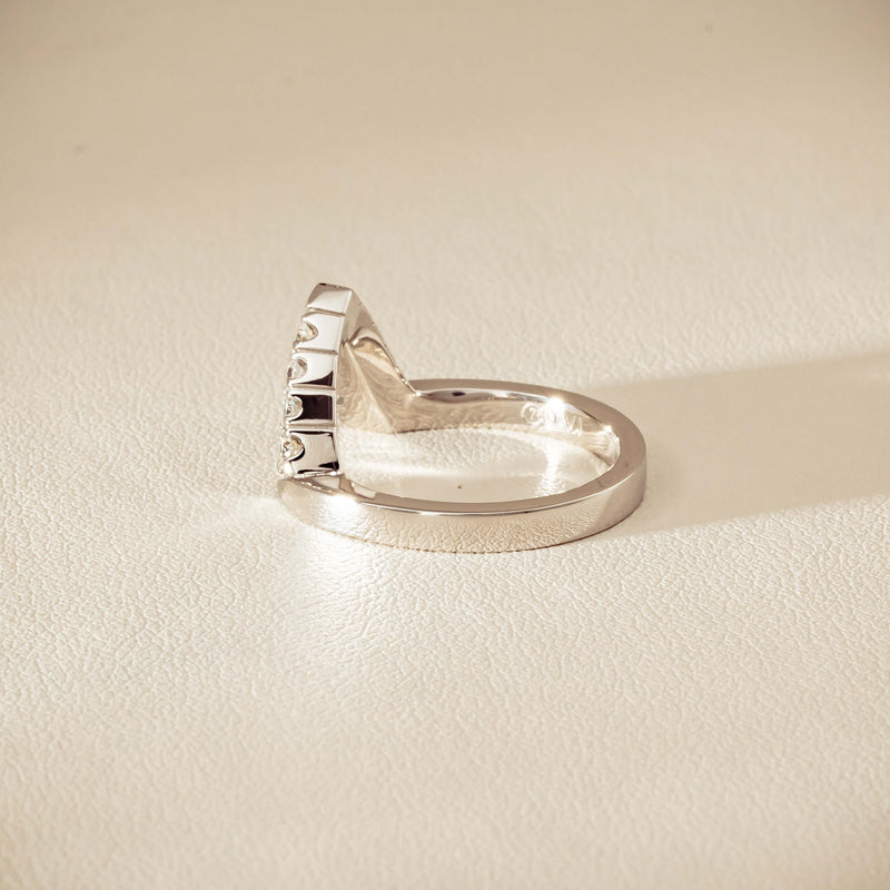 Deja Vu 18ct White Gold .27ct Diamond V-Shaped Band - Ring - Walker & Hall