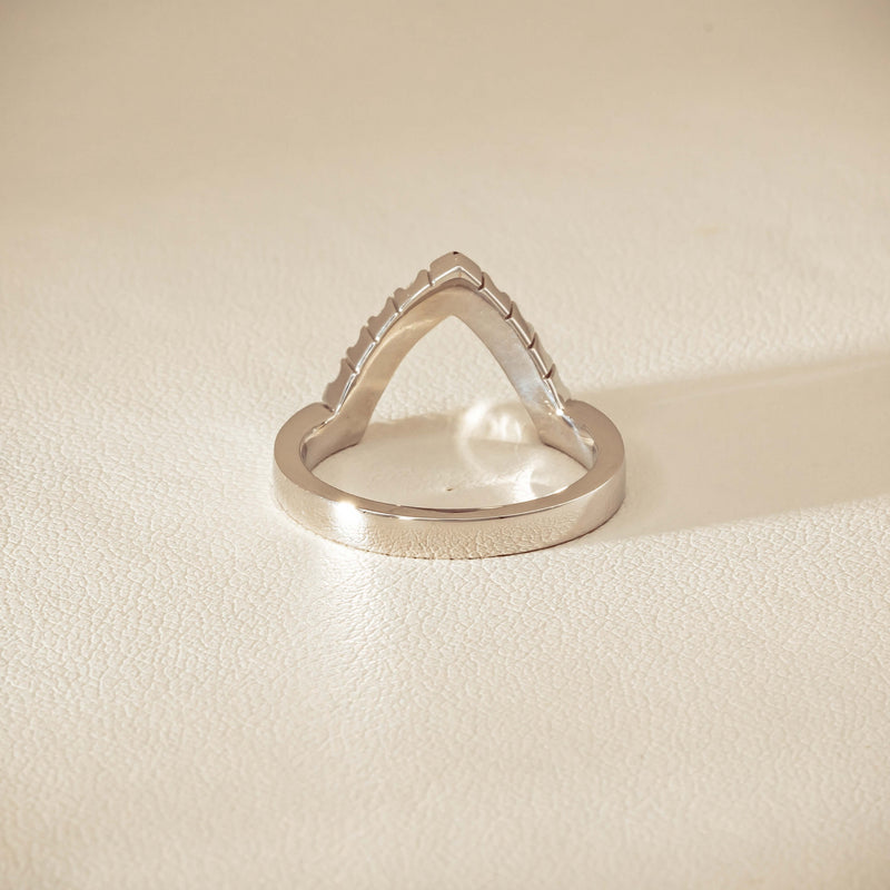 Deja Vu 18ct White Gold .27ct Diamond V-Shaped Band - Ring - Walker & Hall