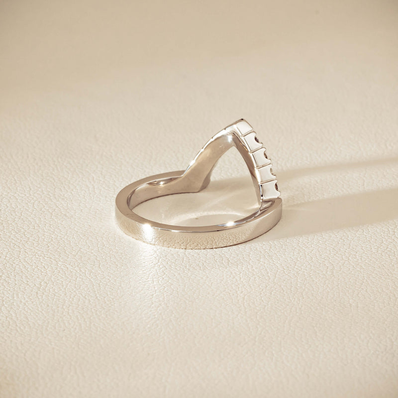 Deja Vu 18ct White Gold .27ct Diamond V-Shaped Band - Ring - Walker & Hall