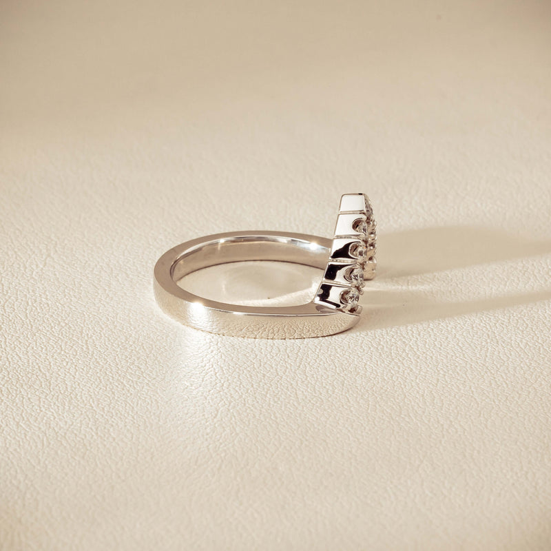 Deja Vu 18ct White Gold .27ct Diamond V-Shaped Band - Ring - Walker & Hall
