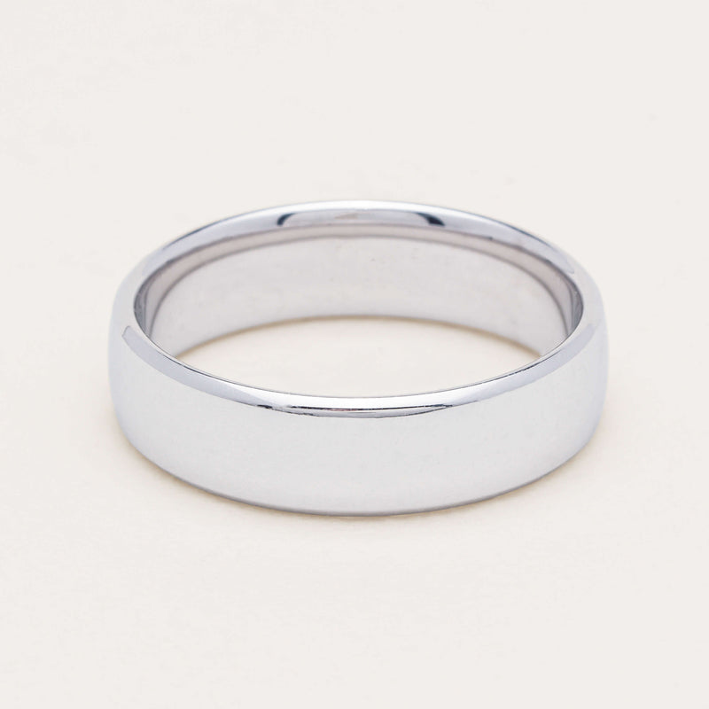 9ct White Gold 6mm Band - Ring - Walker & Hall
