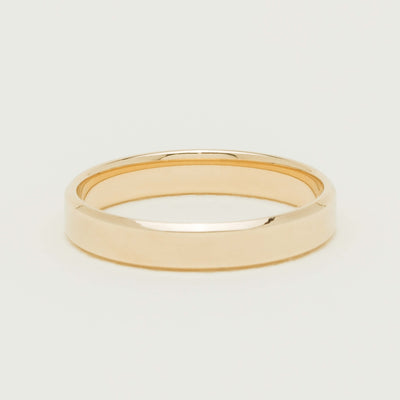 9ct Yellow Gold 4mm Square Profile Band - Ring - Walker & Hall