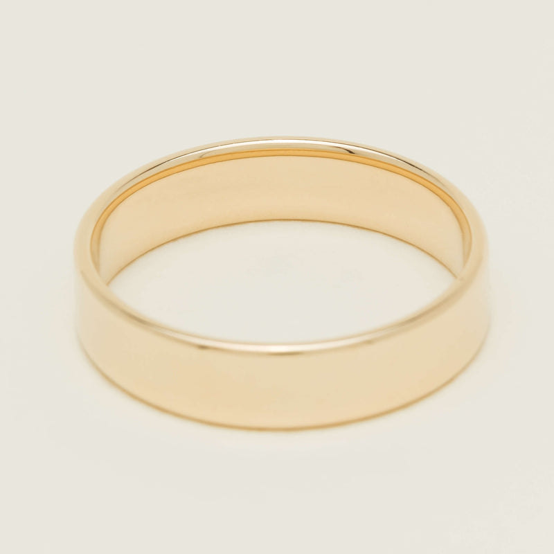 9ct Yellow Gold 5mm Square Profile Band - Ring - Walker & Hall