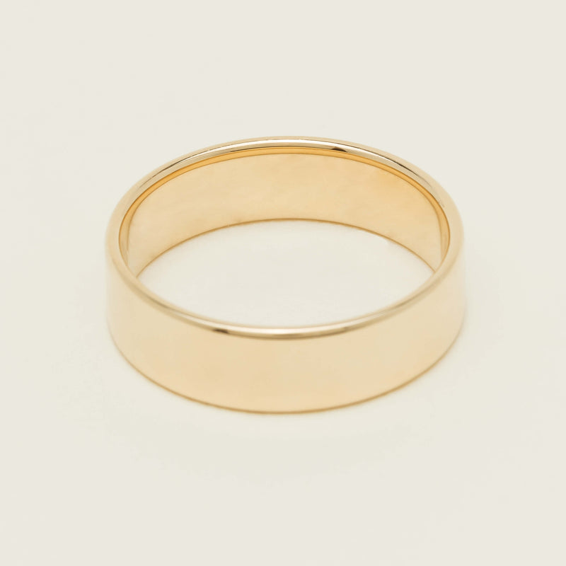 9ct Yellow Gold 6mm Square Profile Band - Ring - Walker & Hall