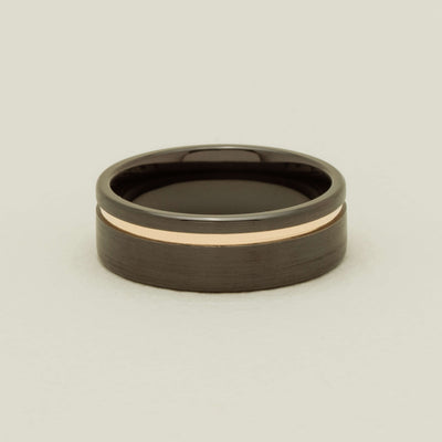 9ct Yellow Gold & Zirconium Ring - Ring - Walker & Hall