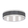 9ct White Gold Black Zirconium 6mm Ring-Ring-Walker & Hall