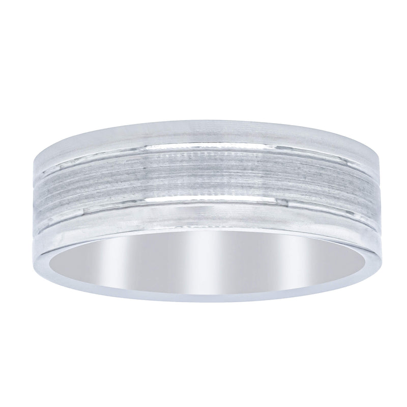 Titanium 6mm Band with Grooves-Ring-Walker & Hall