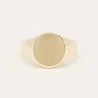 9ct Yellow Gold Men's Oval Signet Ring - Ring - Walker & Hall