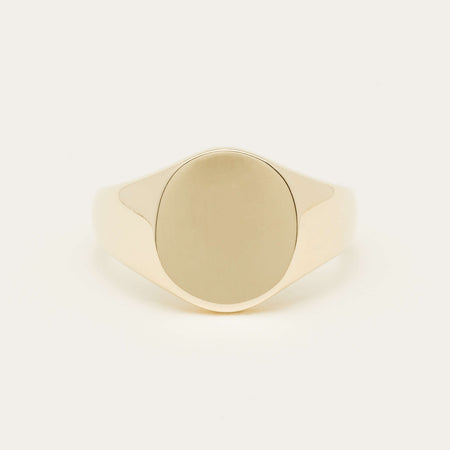 9ct Yellow Gold Men's Oval Signet Ring - Ring - Walker & Hall