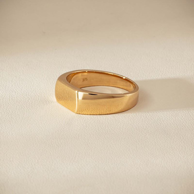 9ct Yellow Gold Rectangular Signet Ring - Ring - Walker & Hall