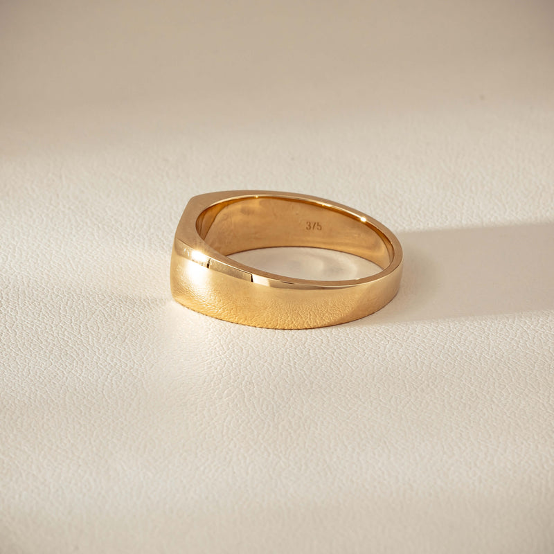 9ct Yellow Gold Rectangular Signet Ring - Ring - Walker & Hall