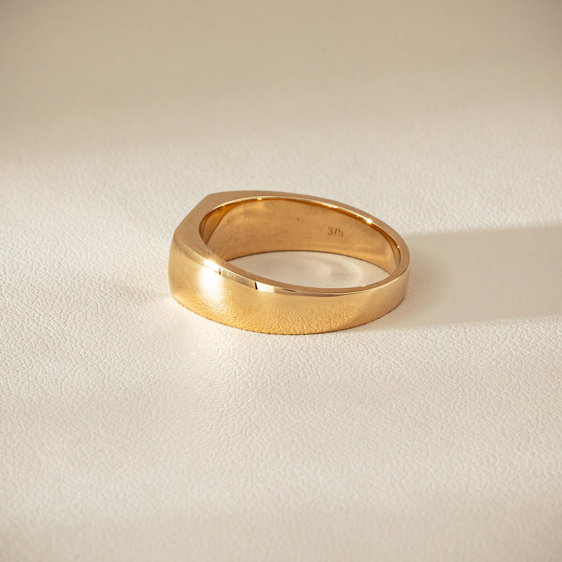 9ct Yellow Gold Rectangular Signet Ring - Ring - Walker & Hall