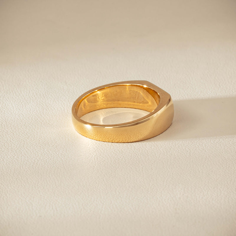 9ct Yellow Gold Rectangular Signet Ring - Ring - Walker & Hall