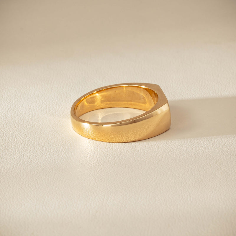 9ct Yellow Gold Rectangular Signet Ring - Ring - Walker & Hall