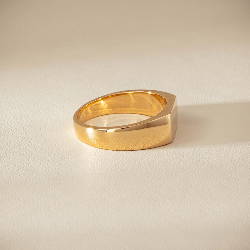 9ct Yellow Gold Rectangular Signet Ring - Ring - Walker & Hall