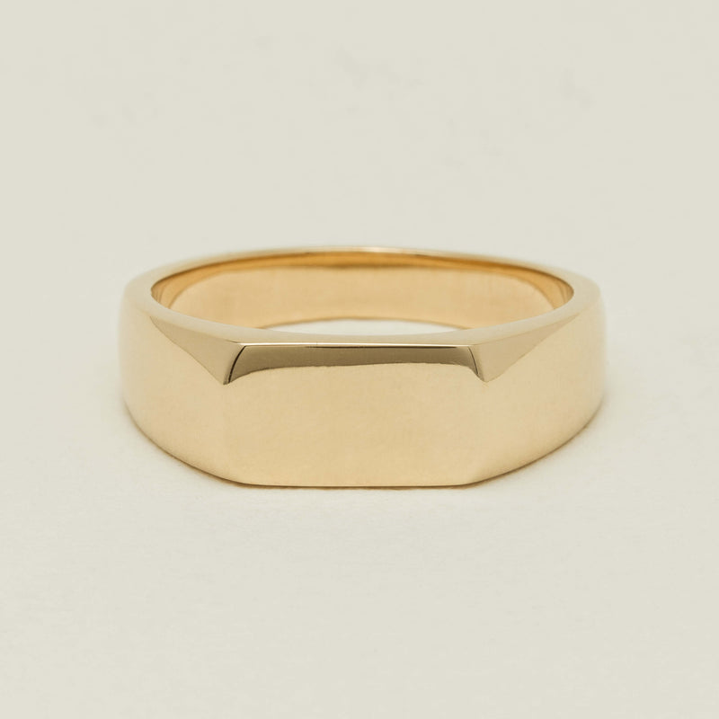 9ct Yellow Gold Rectangular Signet Ring - Ring - Walker & Hall