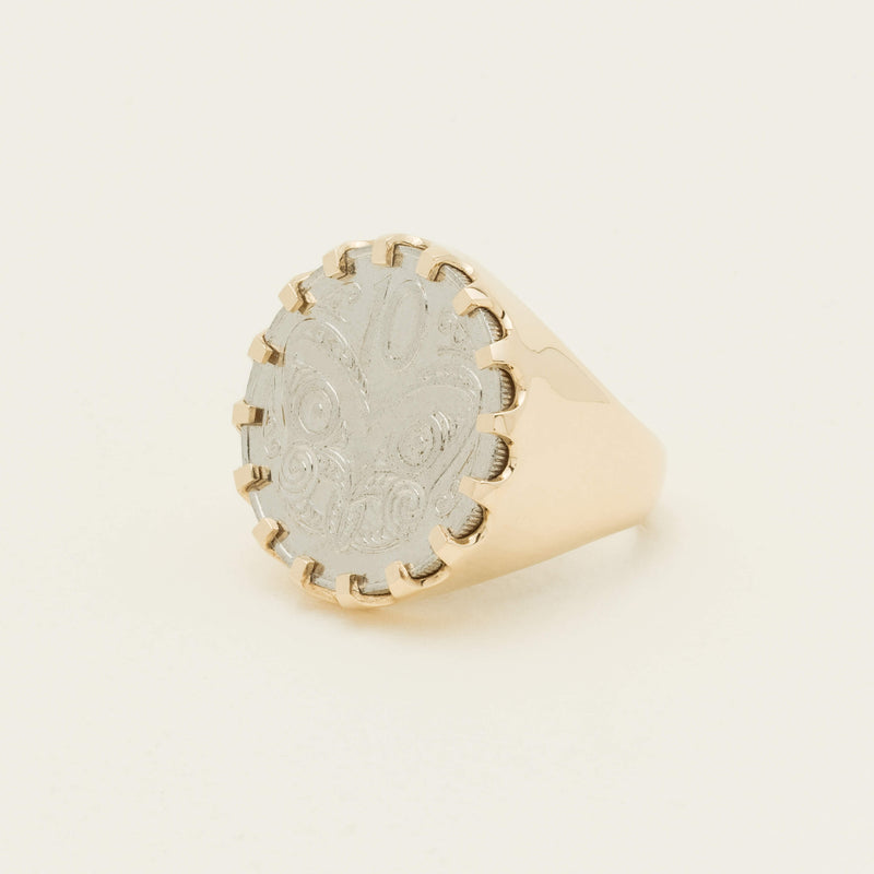 9ct Yellow Gold Ring with Koruru Coin - Ring - Walker & Hall