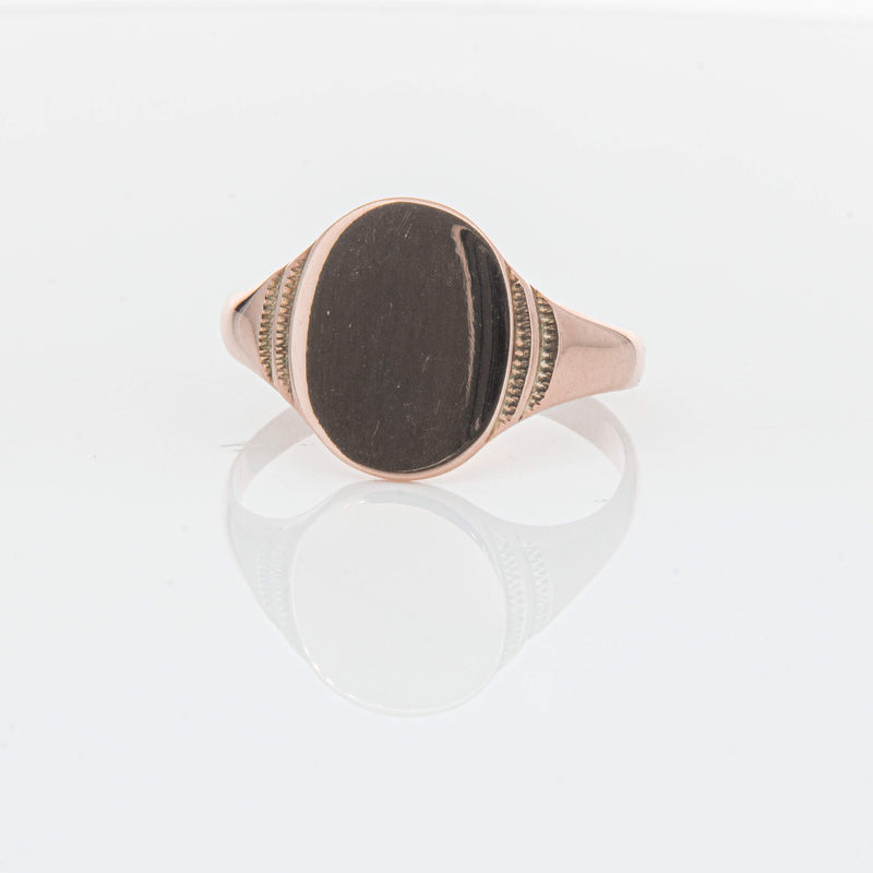 Deja Vu 9ct Rose Gold Oval Signet Ring - Ring - Walker & Hall