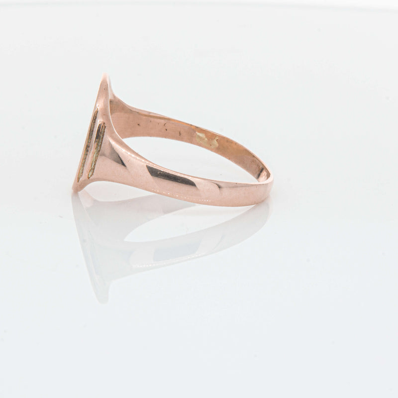 Deja Vu 9ct Rose Gold Oval Signet Ring - Ring - Walker & Hall