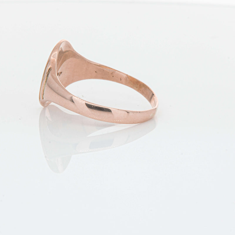 Deja Vu 9ct Rose Gold Oval Signet Ring - Ring - Walker & Hall