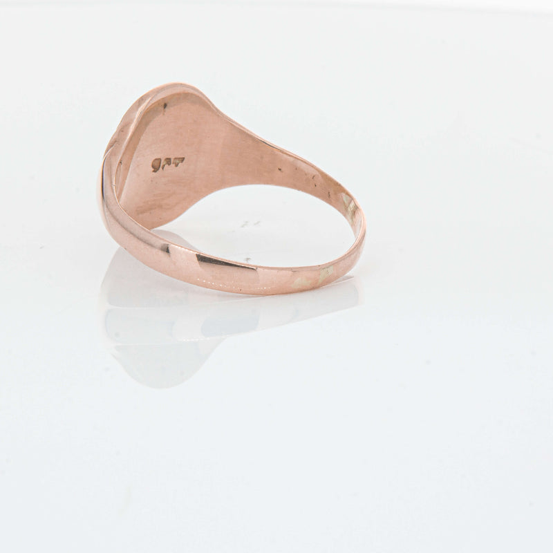 Deja Vu 9ct Rose Gold Oval Signet Ring - Ring - Walker & Hall