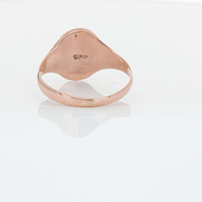 Deja Vu 9ct Rose Gold Oval Signet Ring - Ring - Walker & Hall