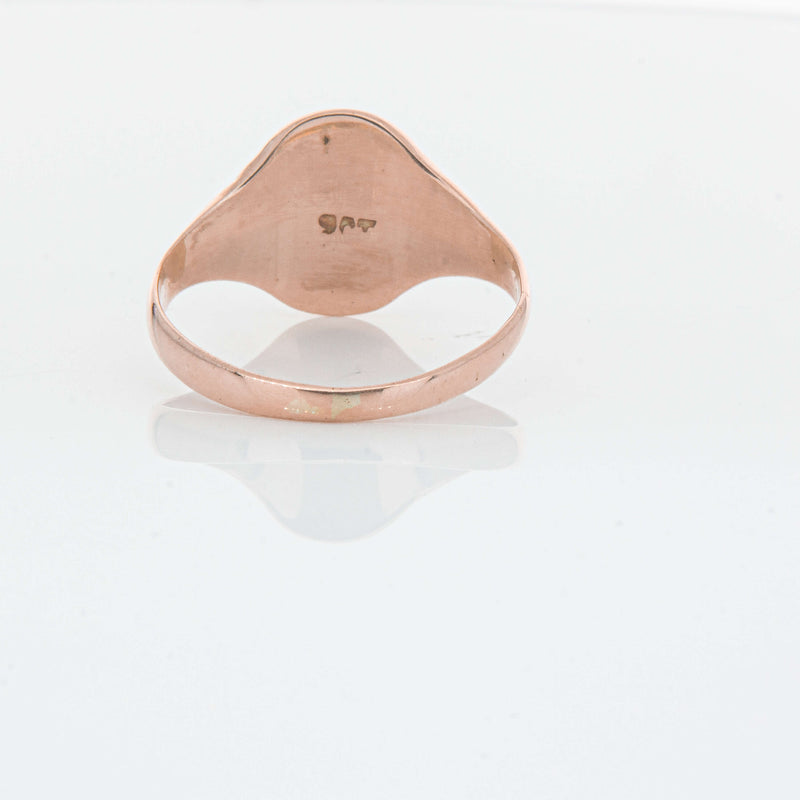 Deja Vu 9ct Rose Gold Oval Signet Ring - Ring - Walker & Hall