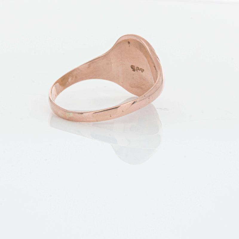 Deja Vu 9ct Rose Gold Oval Signet Ring - Ring - Walker & Hall
