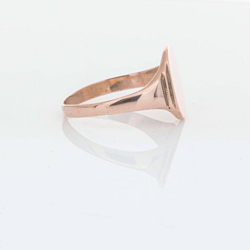 Deja Vu 9ct Rose Gold Oval Signet Ring - Ring - Walker & Hall