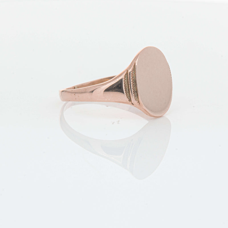 Deja Vu 9ct Rose Gold Oval Signet Ring - Ring - Walker & Hall