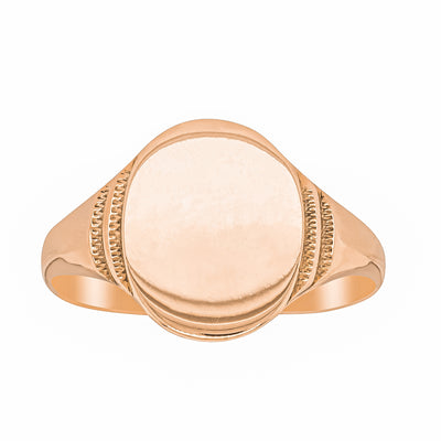 Deja Vu 9ct Rose Gold Oval Signet Ring - Ring - Walker & Hall